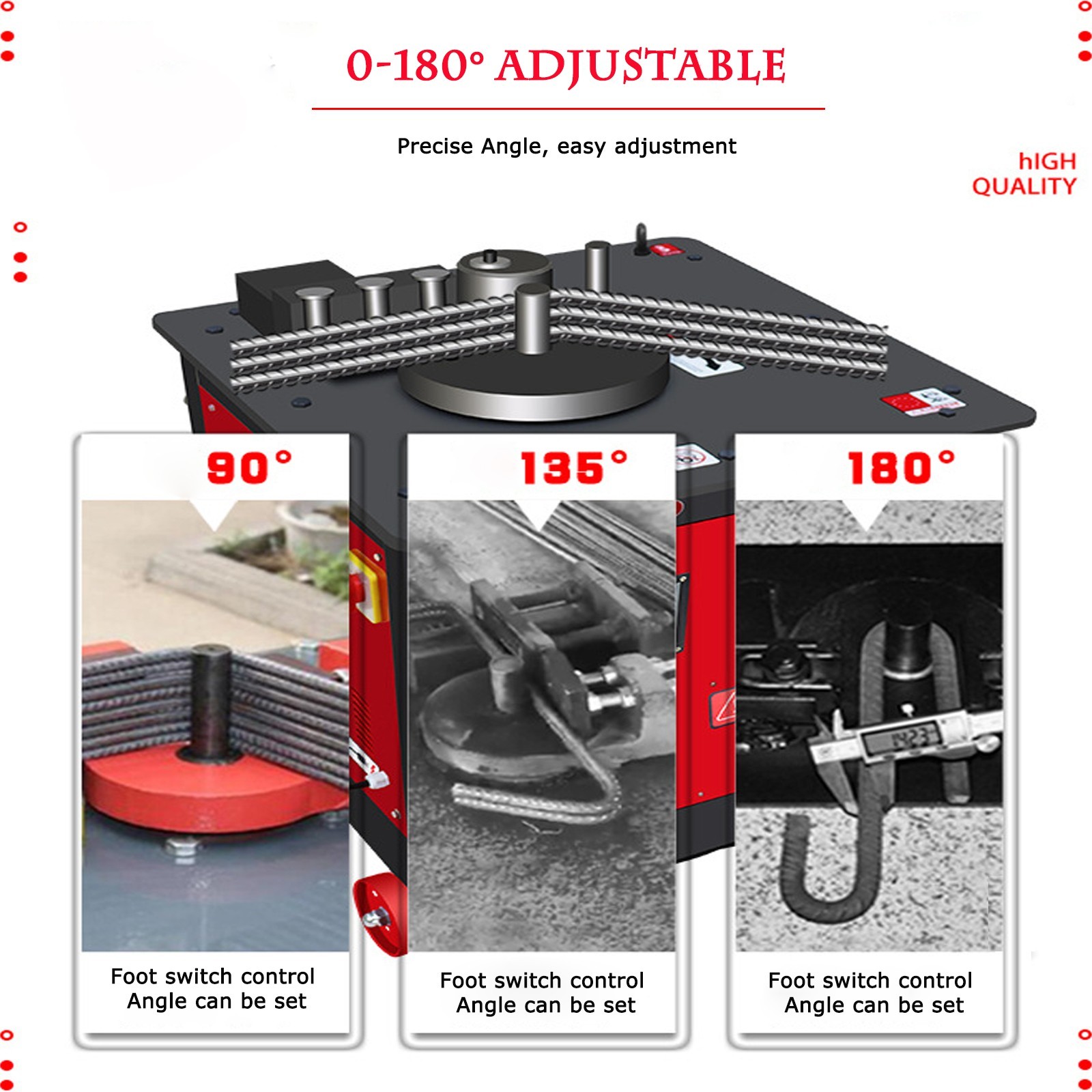 220V Reinforcement Hoop Bending Machine Steel Pipe Rebar Bender 18-22mm Dia