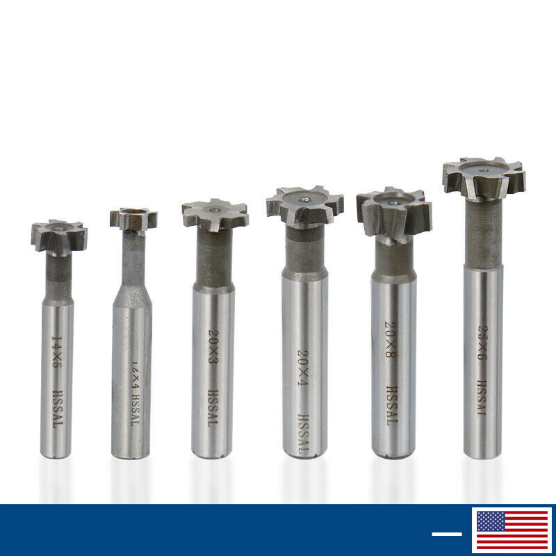 8/10mm T-slot Milling Cutter HSS Metalworking Cutter Tool End mill Drill Bit
