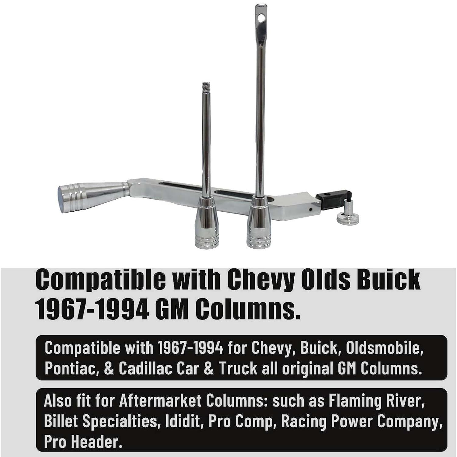 Polished Billet Aluminum Column Shifter Lever,Turn Signal, Lever Hazard Boots &