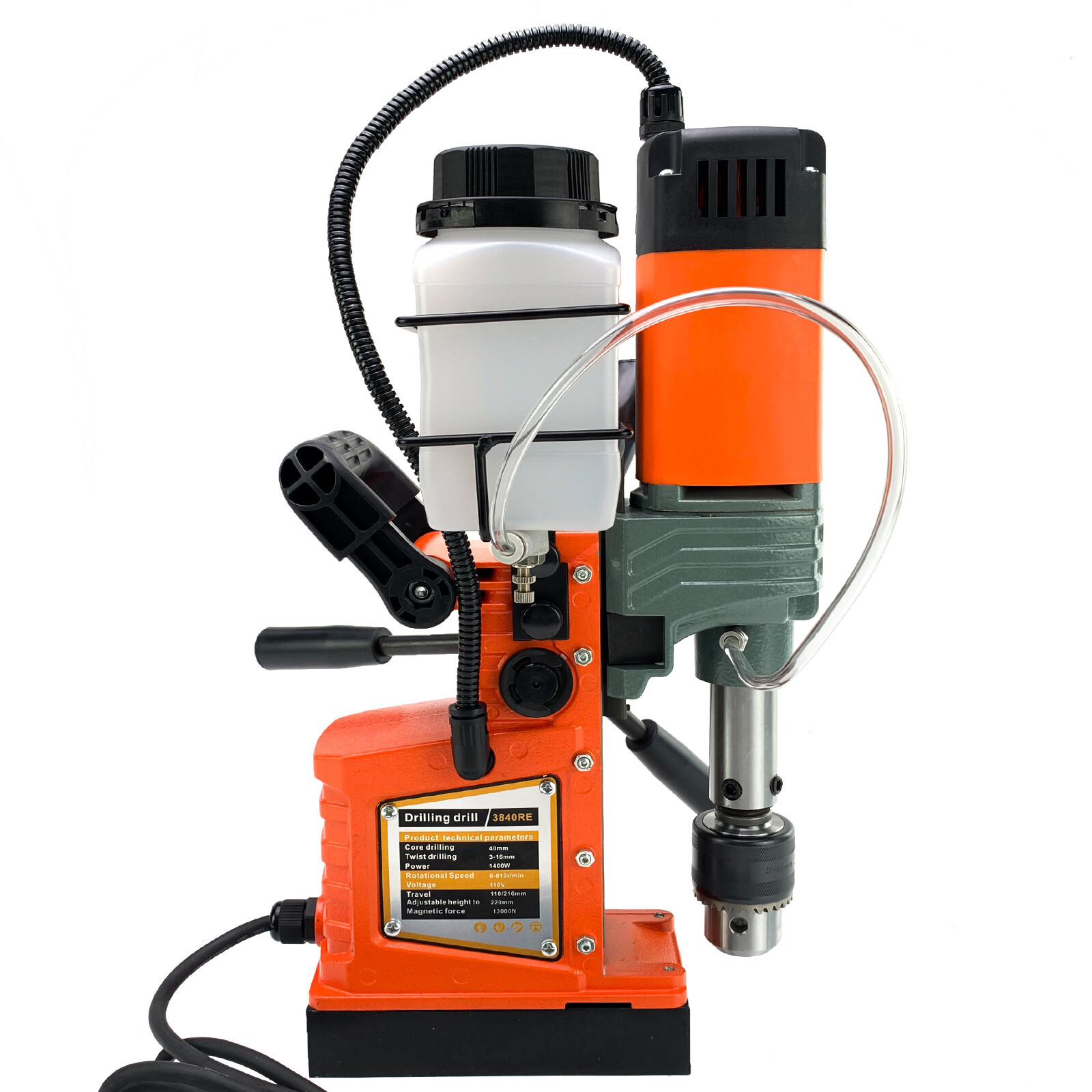 1400W Electric Magnetic Drill Press 13000N 810RPM Stepless Speed Mag Drill Press