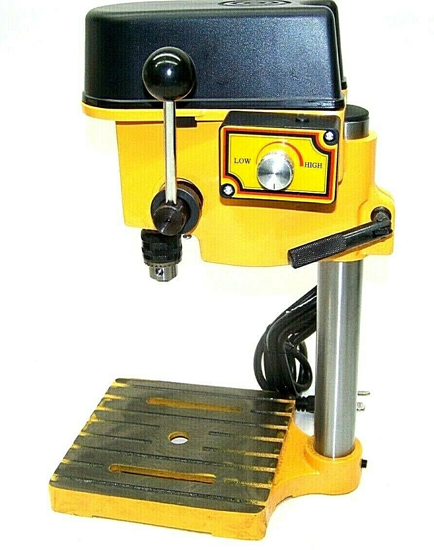 Mini Drill Press Top Bench Drill Press Variable Speed 1/4″ Chuck 0-2000 RPM 100W