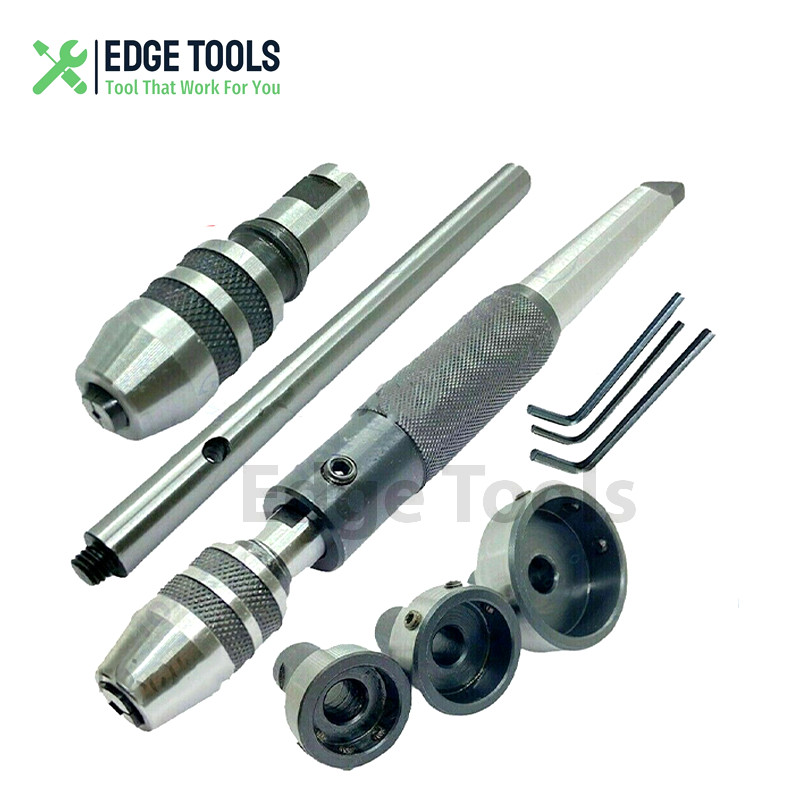 Lathe Tailstock Tap And Die Holder Set 3MT Shank Threading Tapping Kit 8 Pc USA