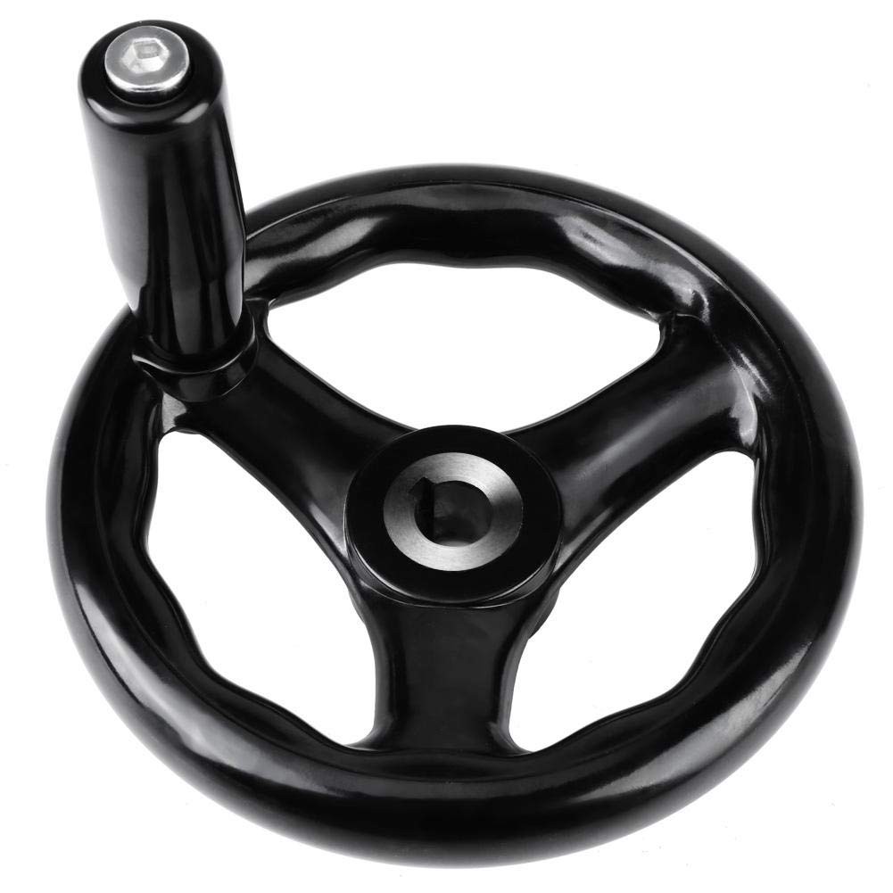 3 Spoke Hand Wheel 125mm/4.92inch Diameter Black Round Wheel Thread Hole 12mm…