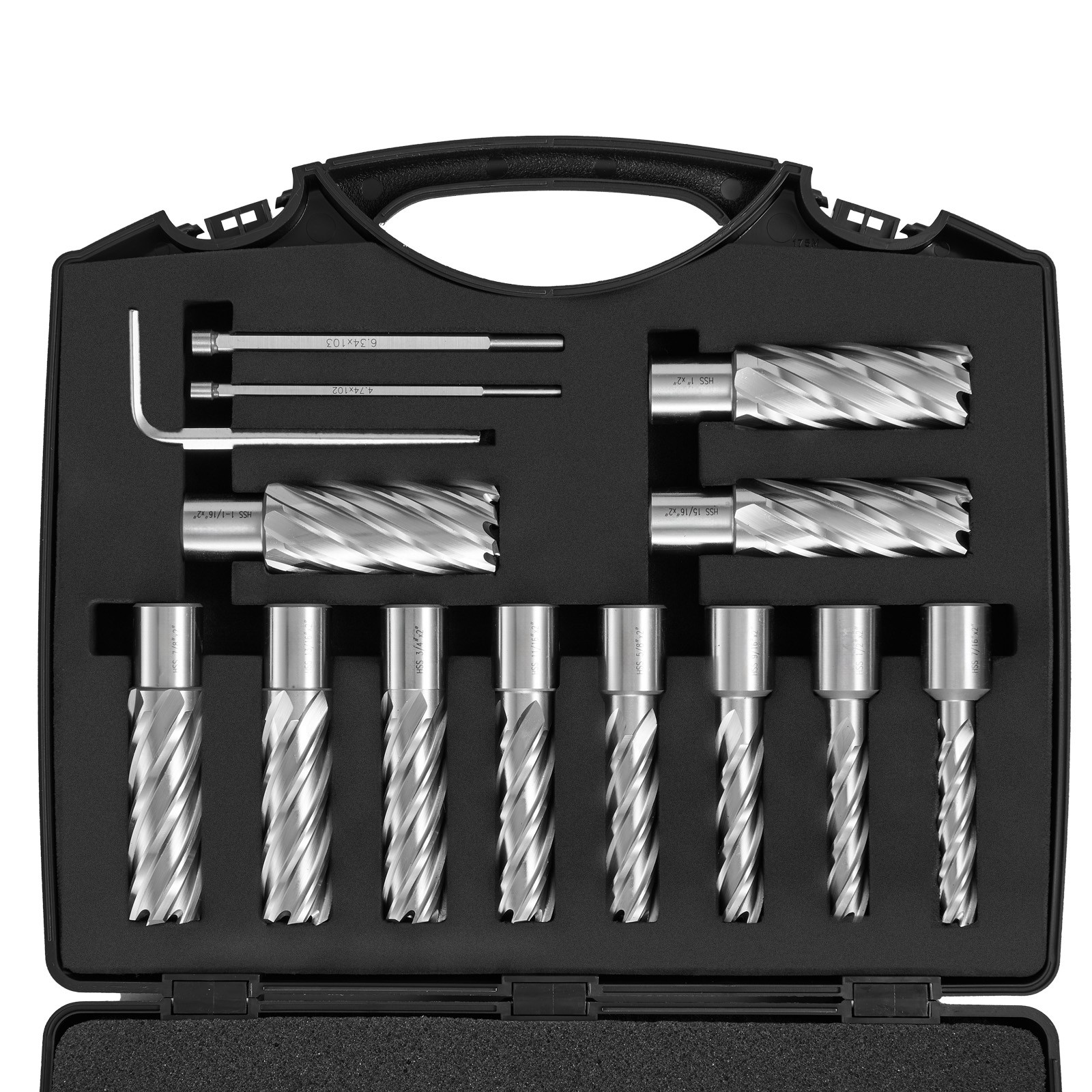 Uimoso Annular Cutter Set HSS Magnetic Drill Bits 13 PCS Weldon Shank 2″ Depth