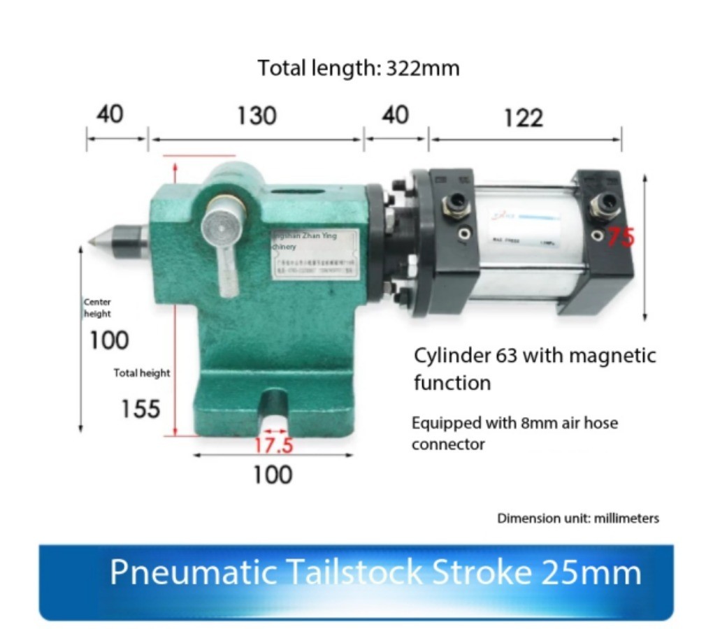 Pneumatic Lathe Tail Seat Automatic CNC Hydraulic Cylinder Taper Hole Head