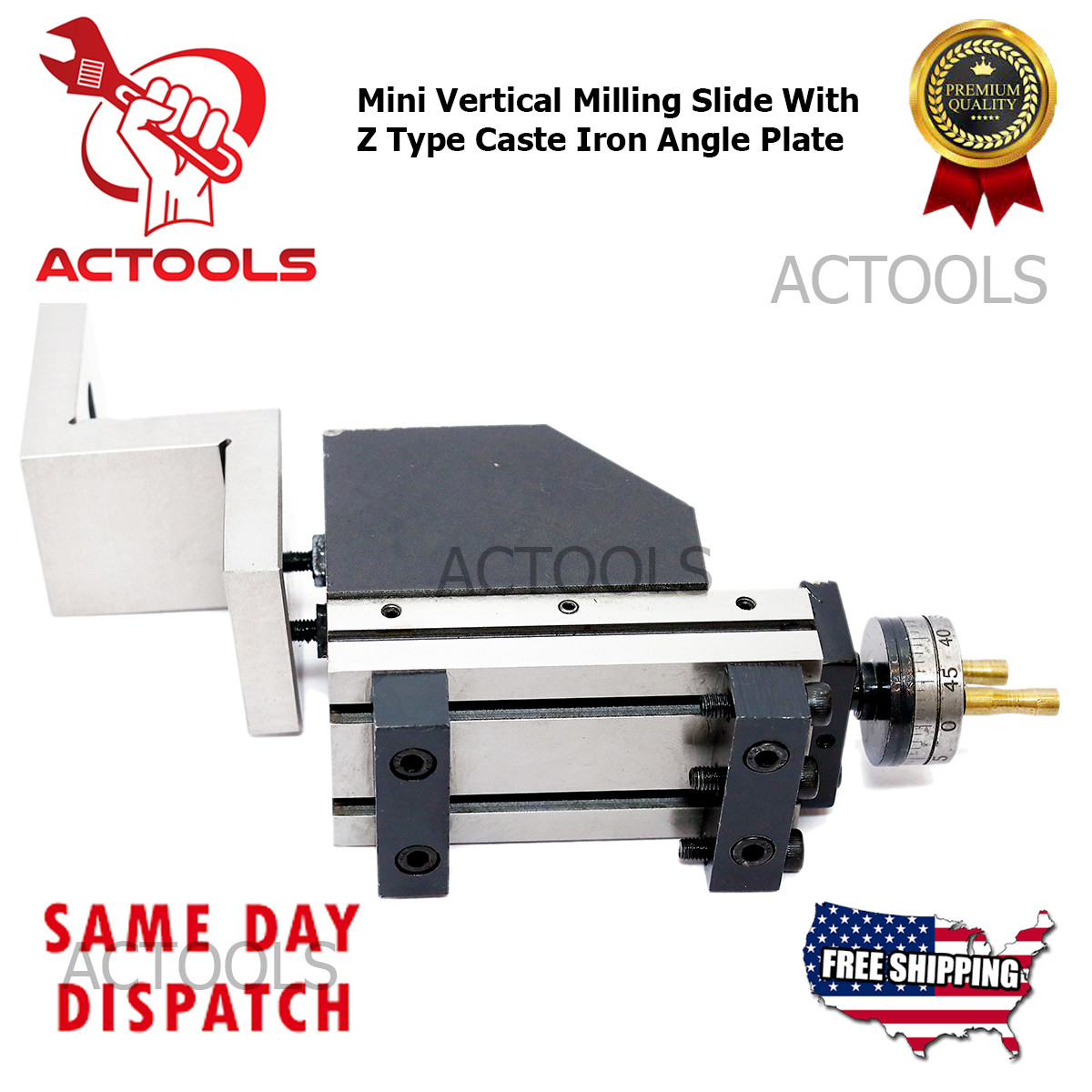 New Mini Vertical Milling Slide With Z Type Caste Iron Angle Plate USA ACTOOLS