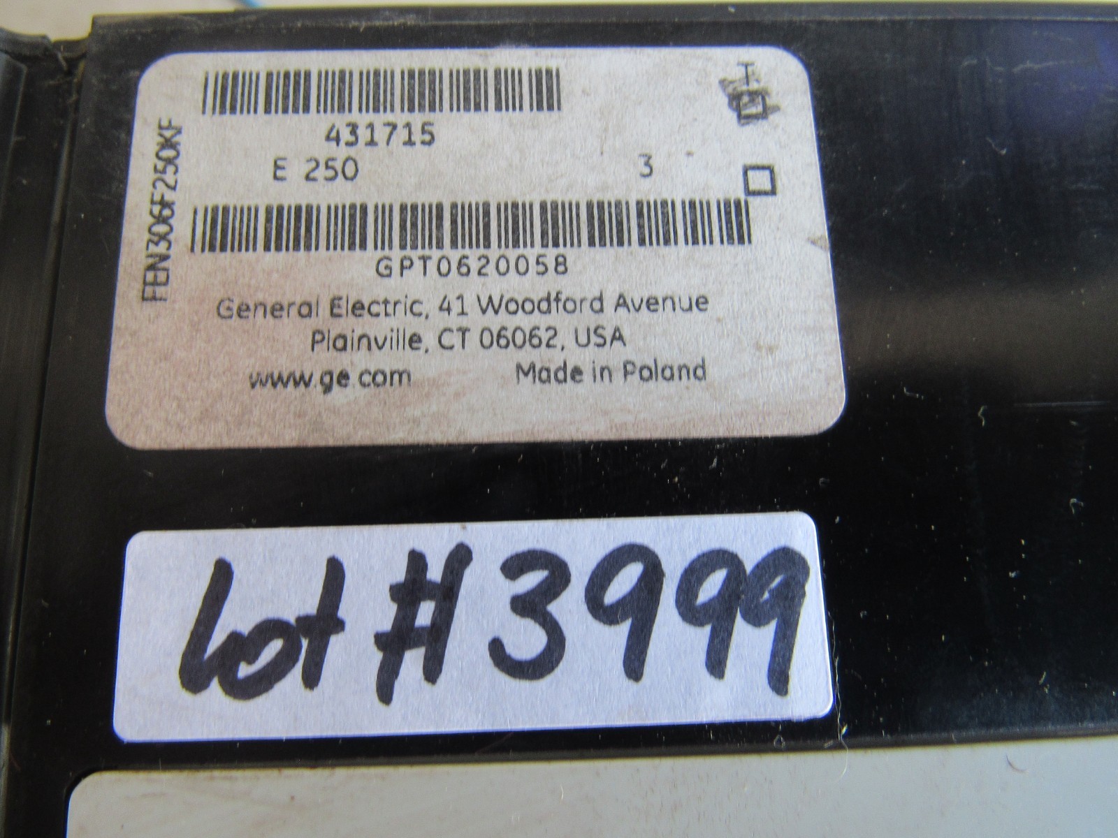 GE FE250 FEN306F250KF Lot #3999 Listed by Greg