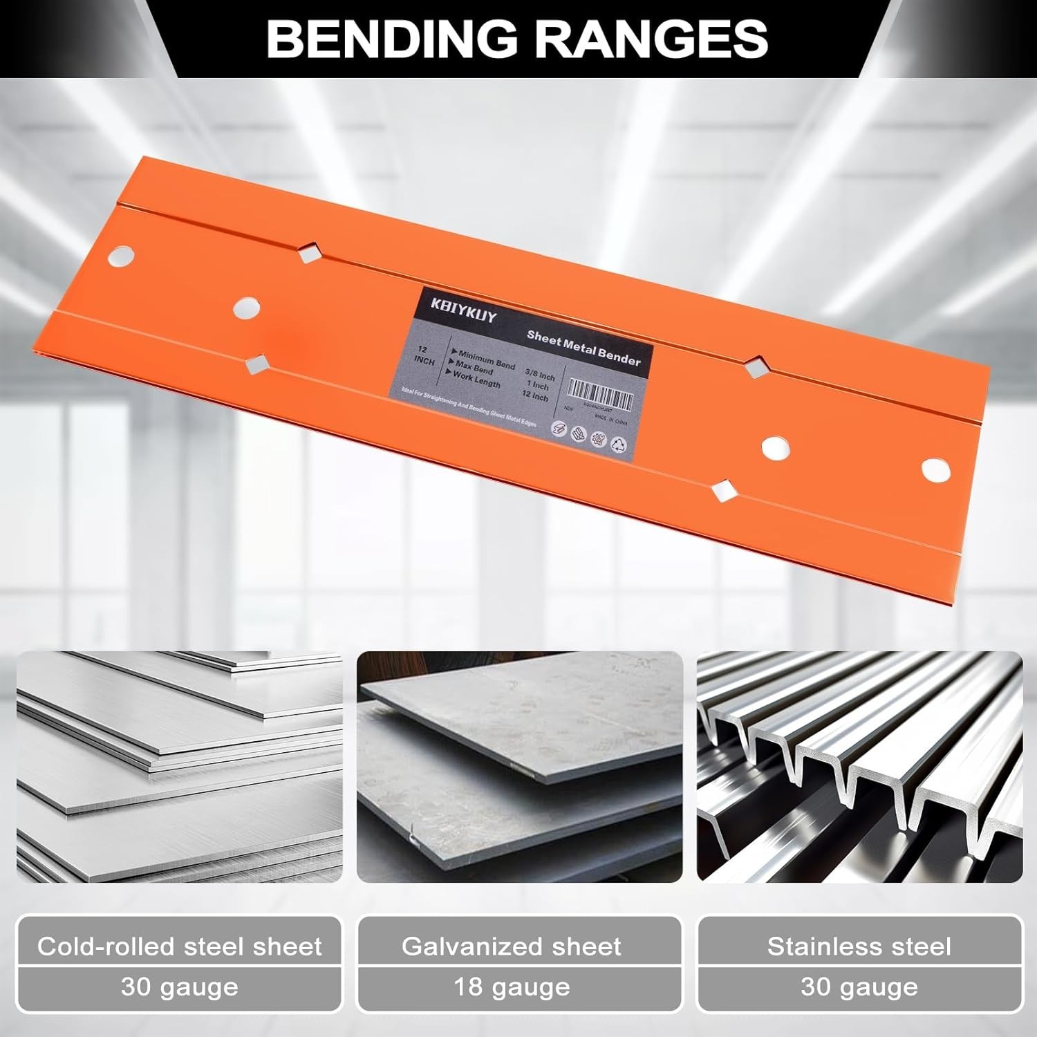 Versatile 12″ Metal Bending Tool with Dual Fold Depths for Precision Projects