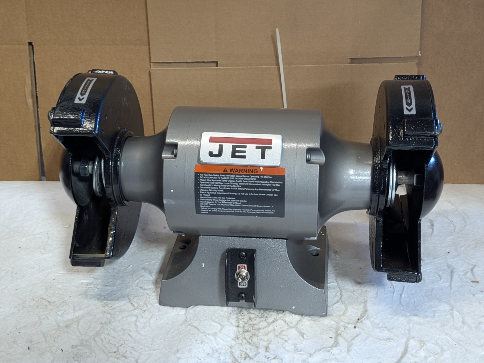 Jet 8" Shop Bench Grinder 3450 RPM 1/2 HP 115v 8 Amp 577102 Used