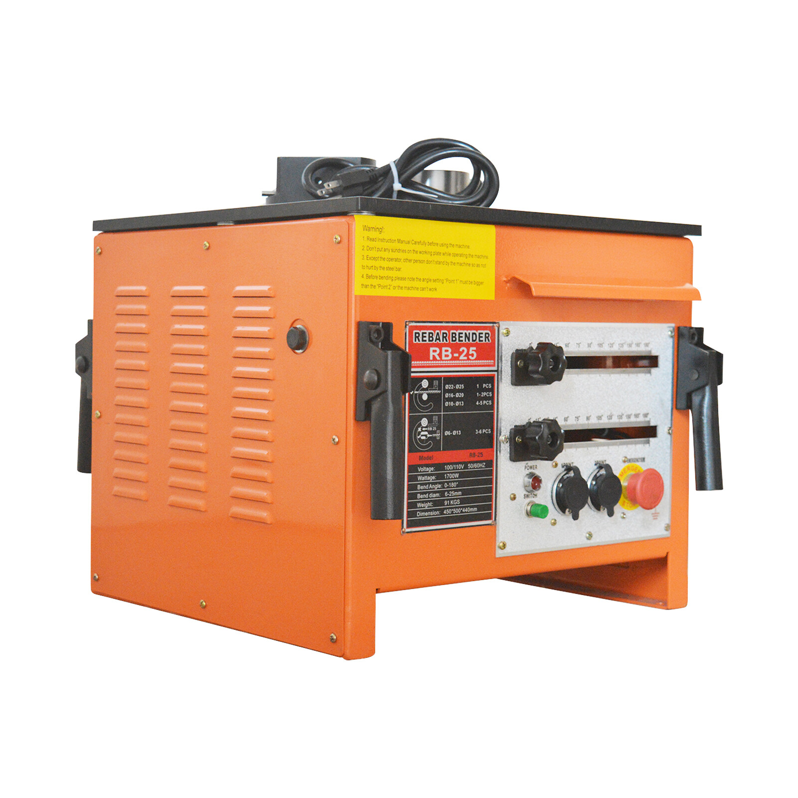 Rb-25 Bench Bar Bending Machine Electric Rebar Bending Bender 0-180° 1700W
