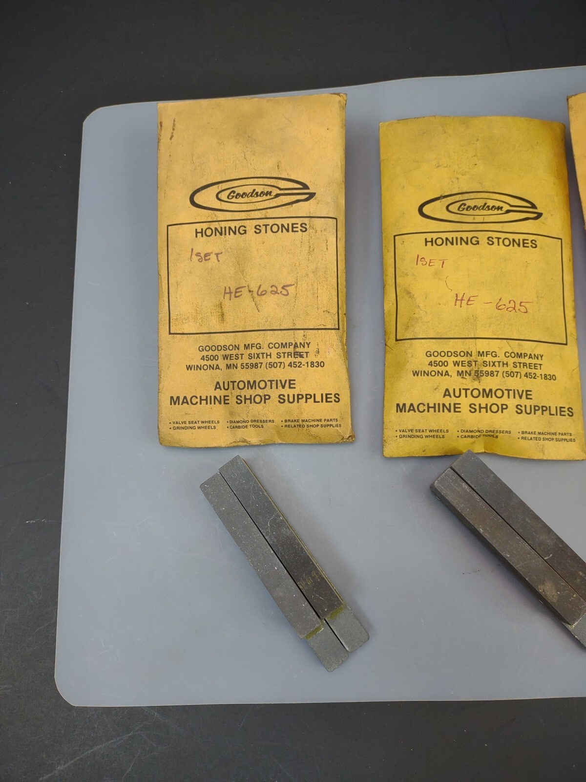 NOS Goodson HE-625 Honing Stones-3 Sets/6 Stones- 280 Grit-