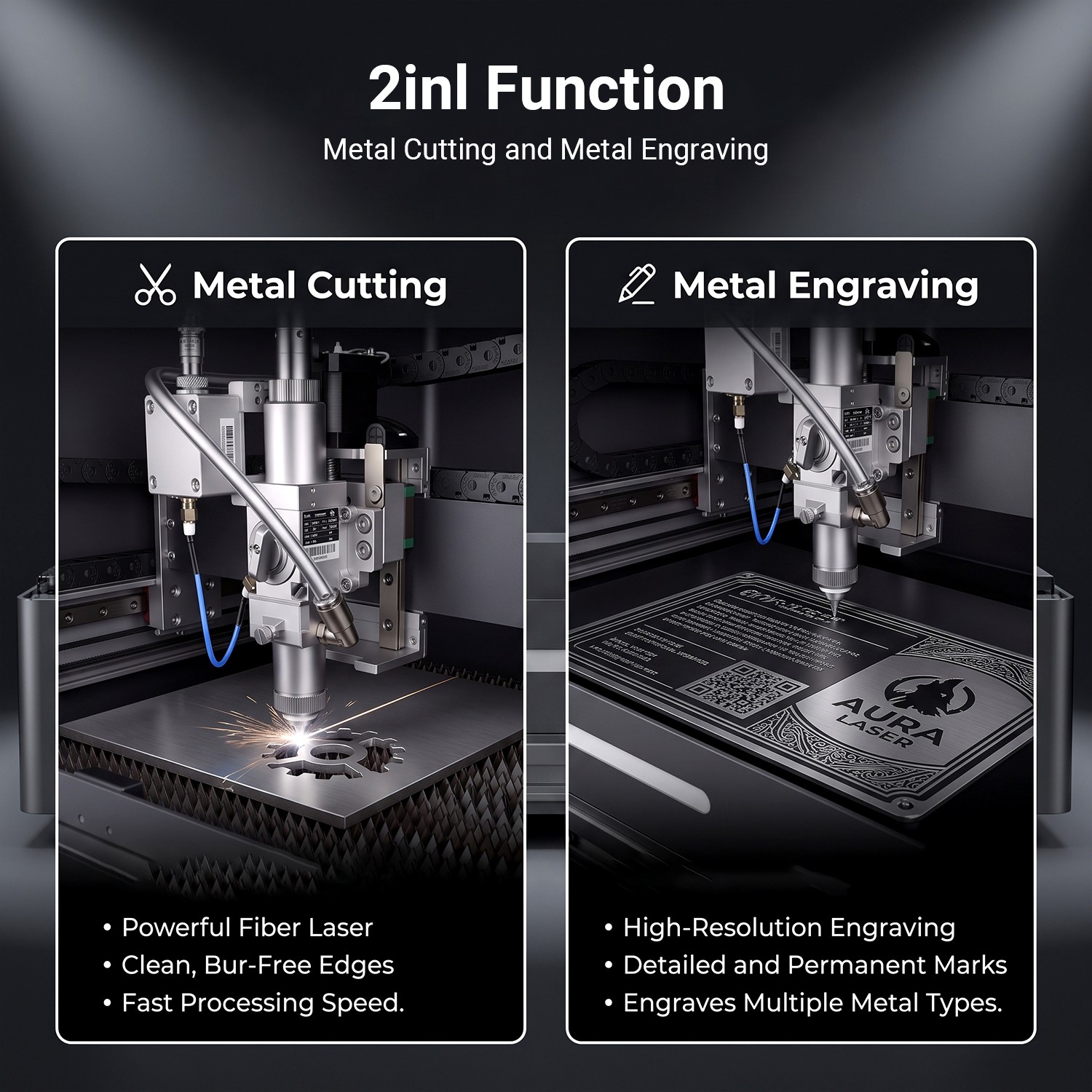 1200W Metal Laser Cutter Engraver JPT for Stainless Steel Brass Gold Silver