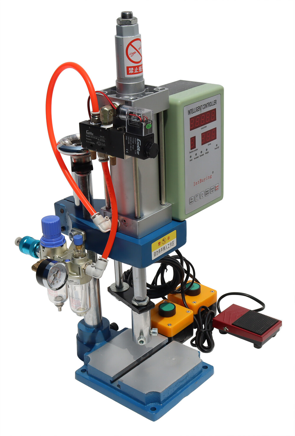 INTBUYING 110V 440Lb/200kg Pneumatic Punch Machine with Display Controller