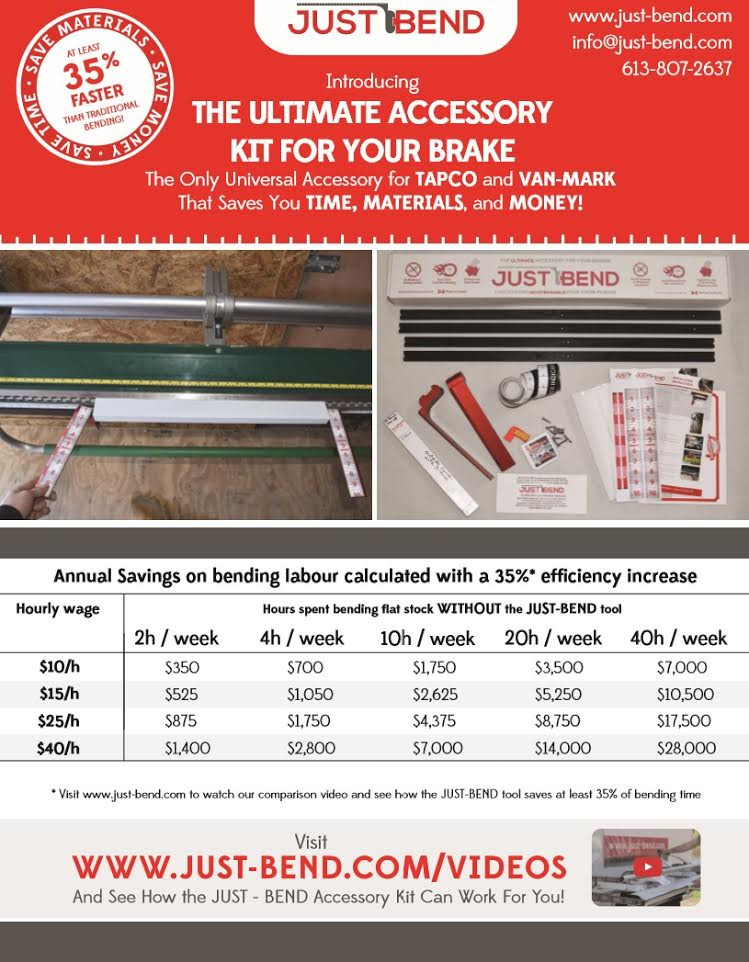 Just-Bend Measuring Tool — For Tapco or Van-Mark Siding Brakes