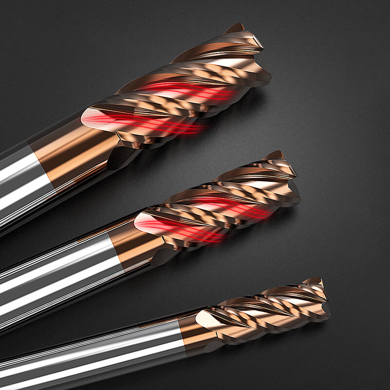 Solid Carbide End Mill 4 Flute Cutter HRC58 TiSiN Coated Slot Drills 1mm to 12mm