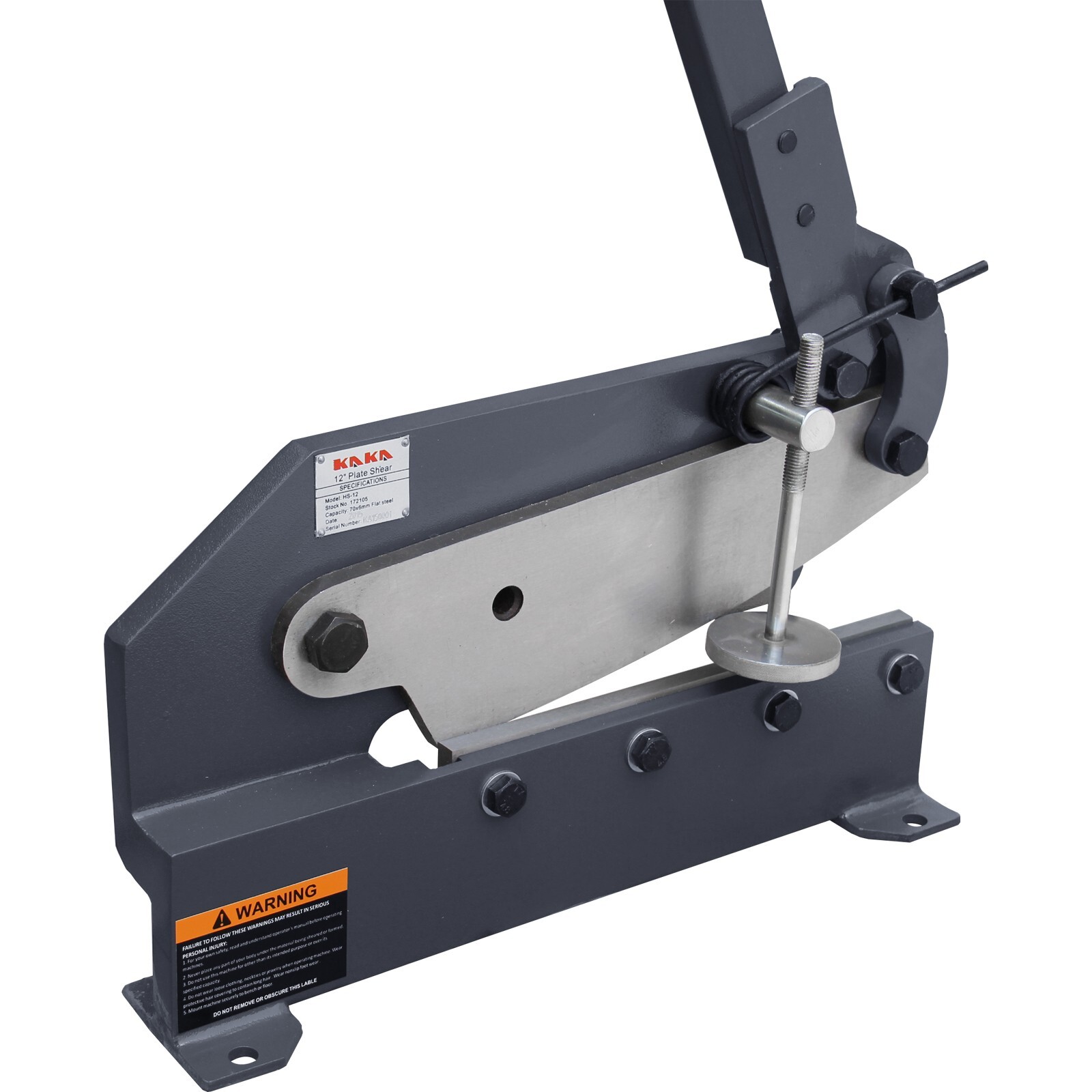 Kaka Industrial HS-12 12-Inch Hand Plate Shear with Long Steel Handle