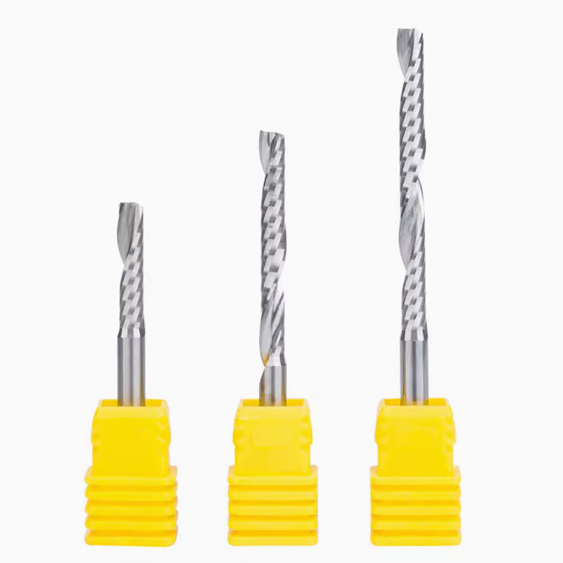 10Pcs 4mm Carbide Single Flute Spiral Router Bit End Mill CNC Cutter MDF Acrylic