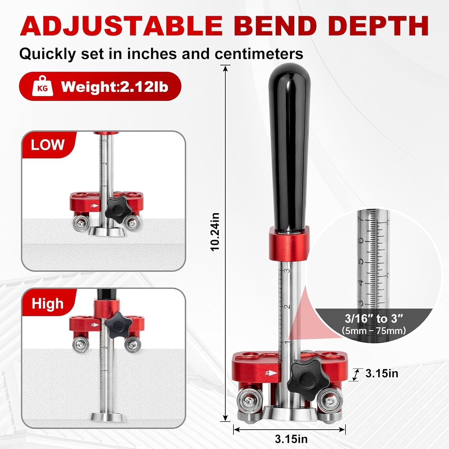 FS1N75 Sheet Metal Bender, Sheet Metal Roller 0-100° Bending Range, 5Mm-75Mm Ben
