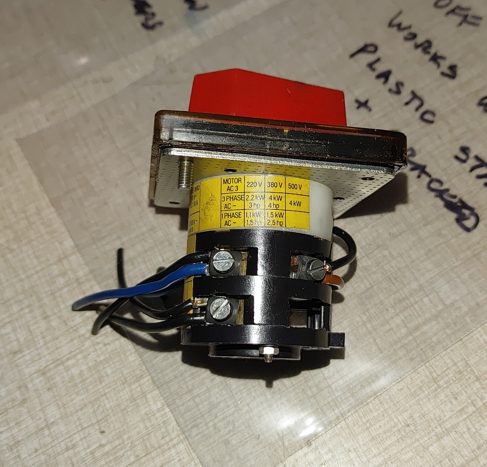 Emco FB-2 Mill Drill Parts: Single & Three Phase On Off Switch 220 VAC C08W