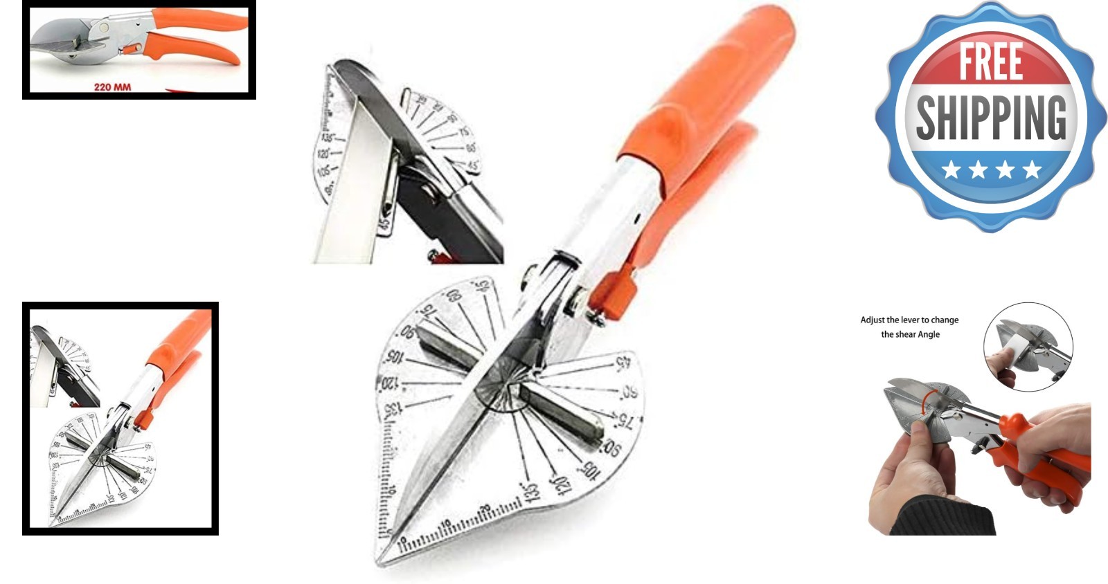 Multi-Angle Cutting Scissors with Non-Slip Handle for Comfort and Control