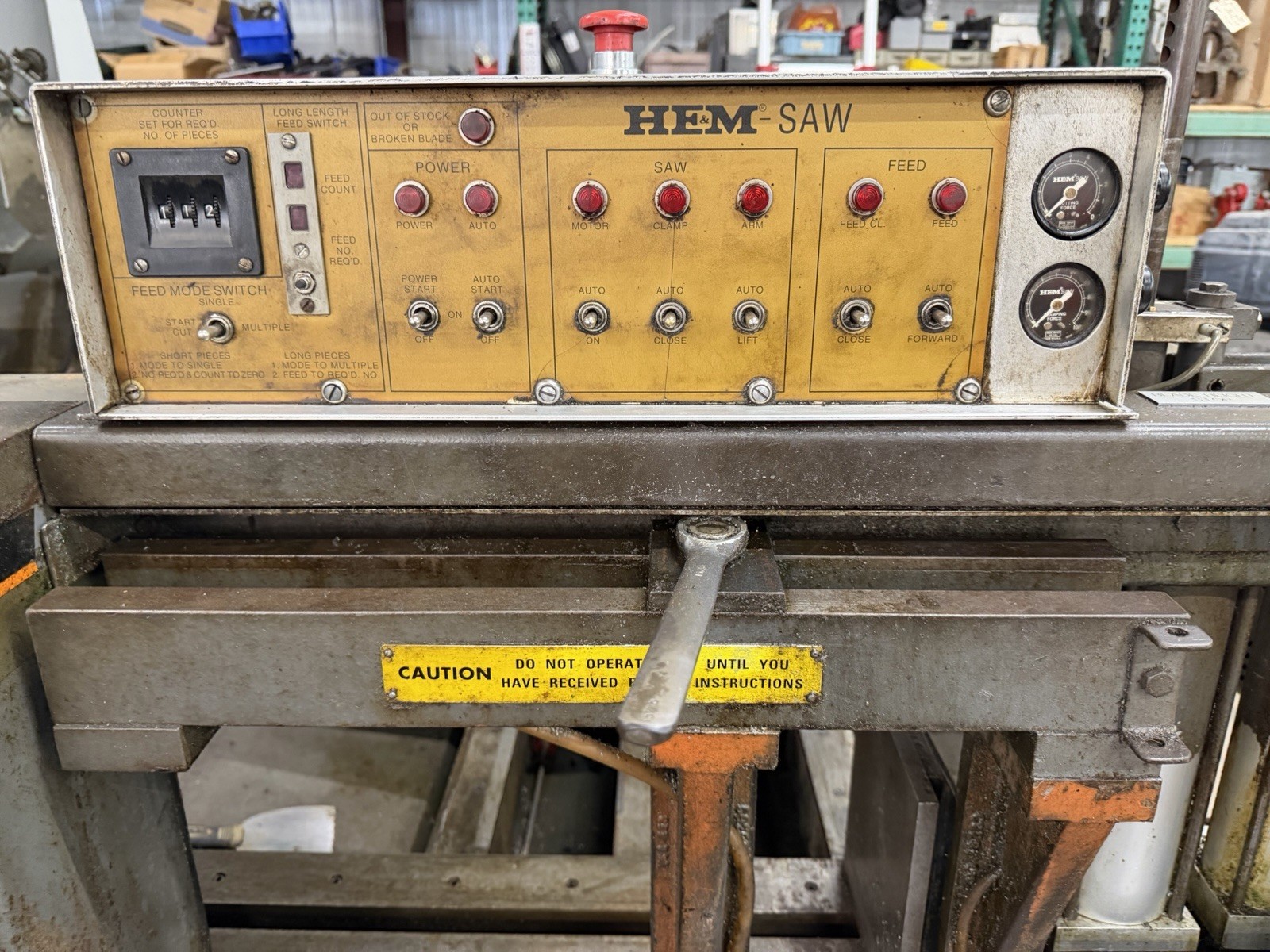 2001 HEM SAW H100 A BAND SAW Manual / AUTOMATIC METAL HORIZONTAL 12.75″ x 11″
