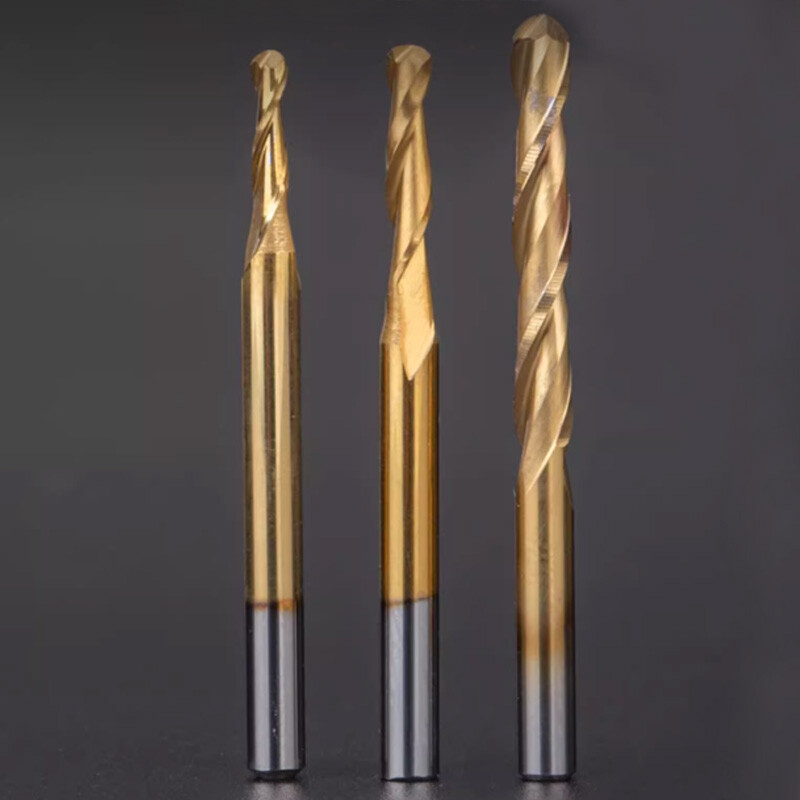 3.175mm Shank Carbide Ball Nose End Mill 2 Flute Milling Cutter Drill Ti Coated