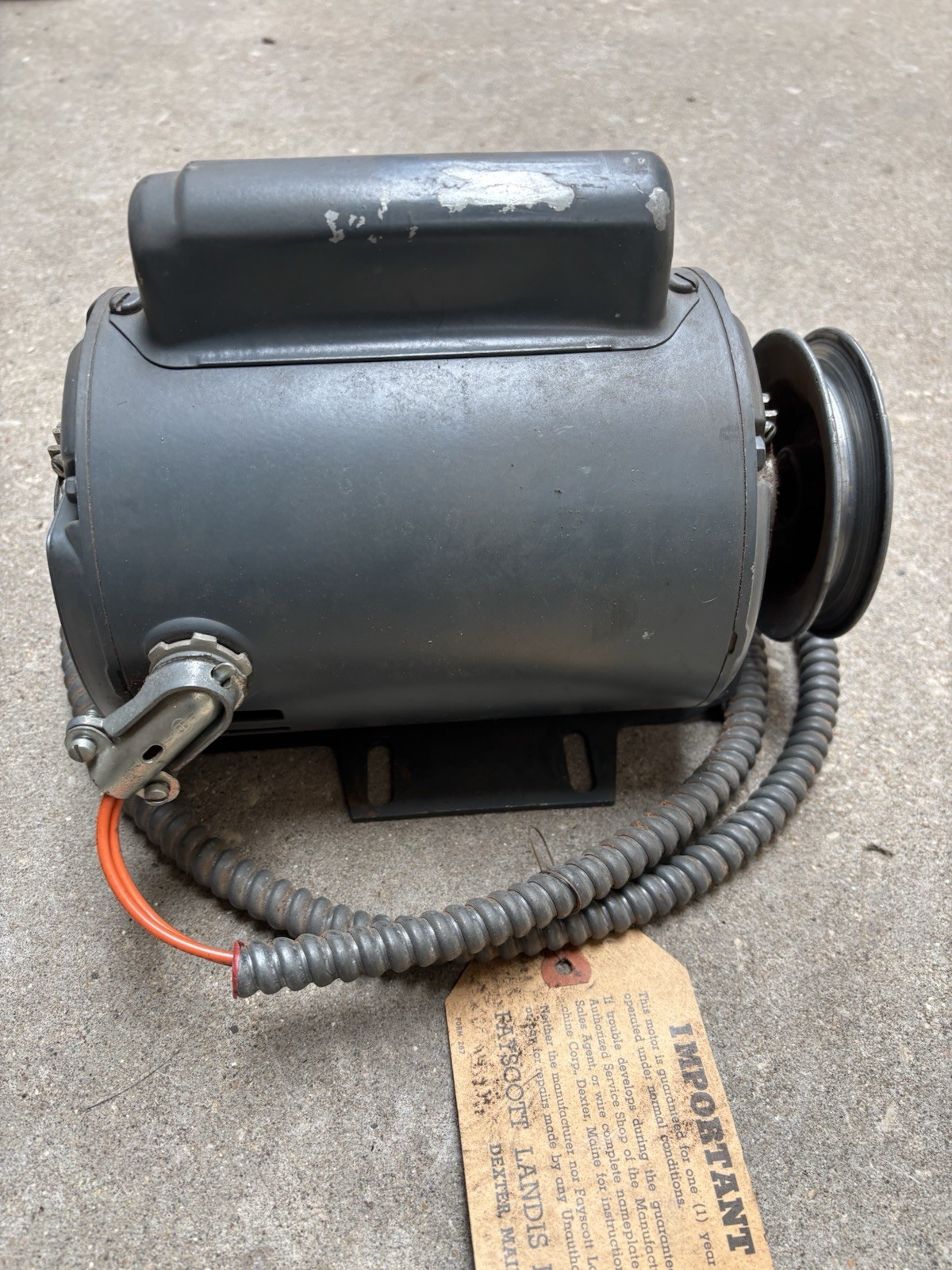 Landis Motor GE A-C Motor 5KC37JG 150F HP 1/2 RPM 3450