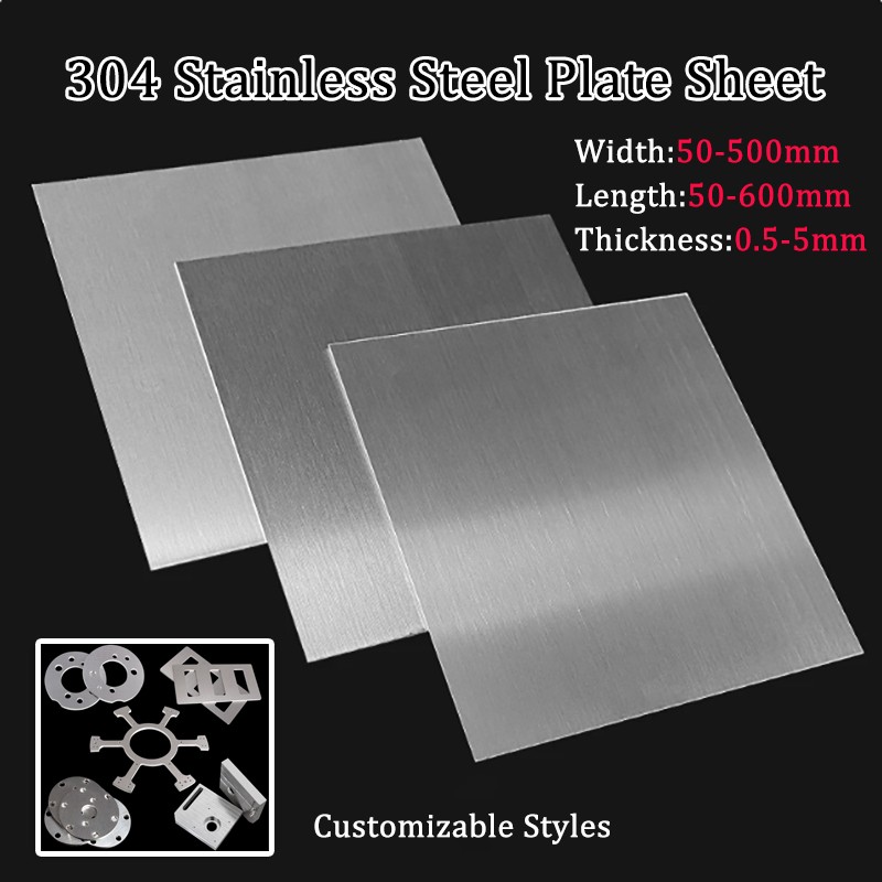 304 Stainless Steel Plate Sheet 0.5-5mm Thick Polished Plate Solid Metal Board