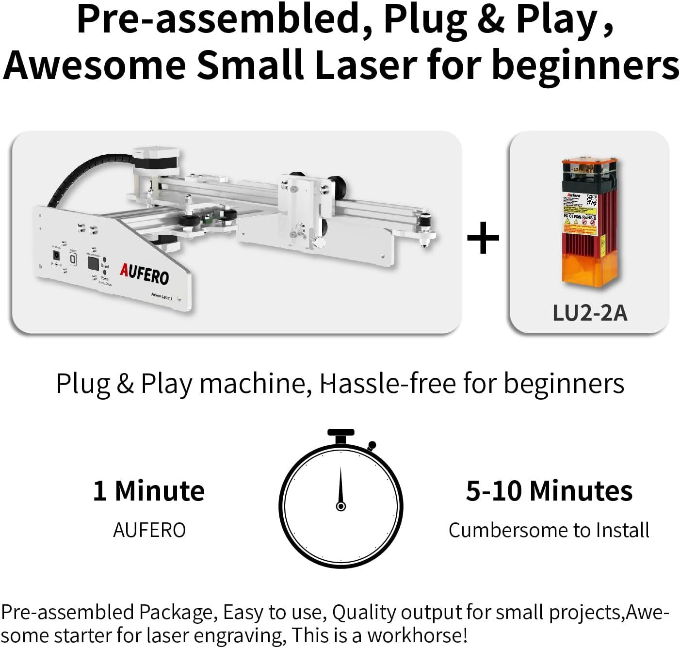 Aufero Laser 1 – Best Budget Laser Engraver for Beginners [30-Day Warranty]