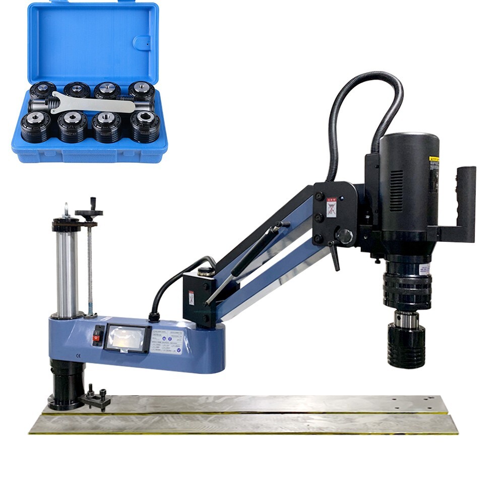 US Stock M4-M20 Electric Tapping Machine Flex Arm Tapper with 10Pcs ANSI Collet