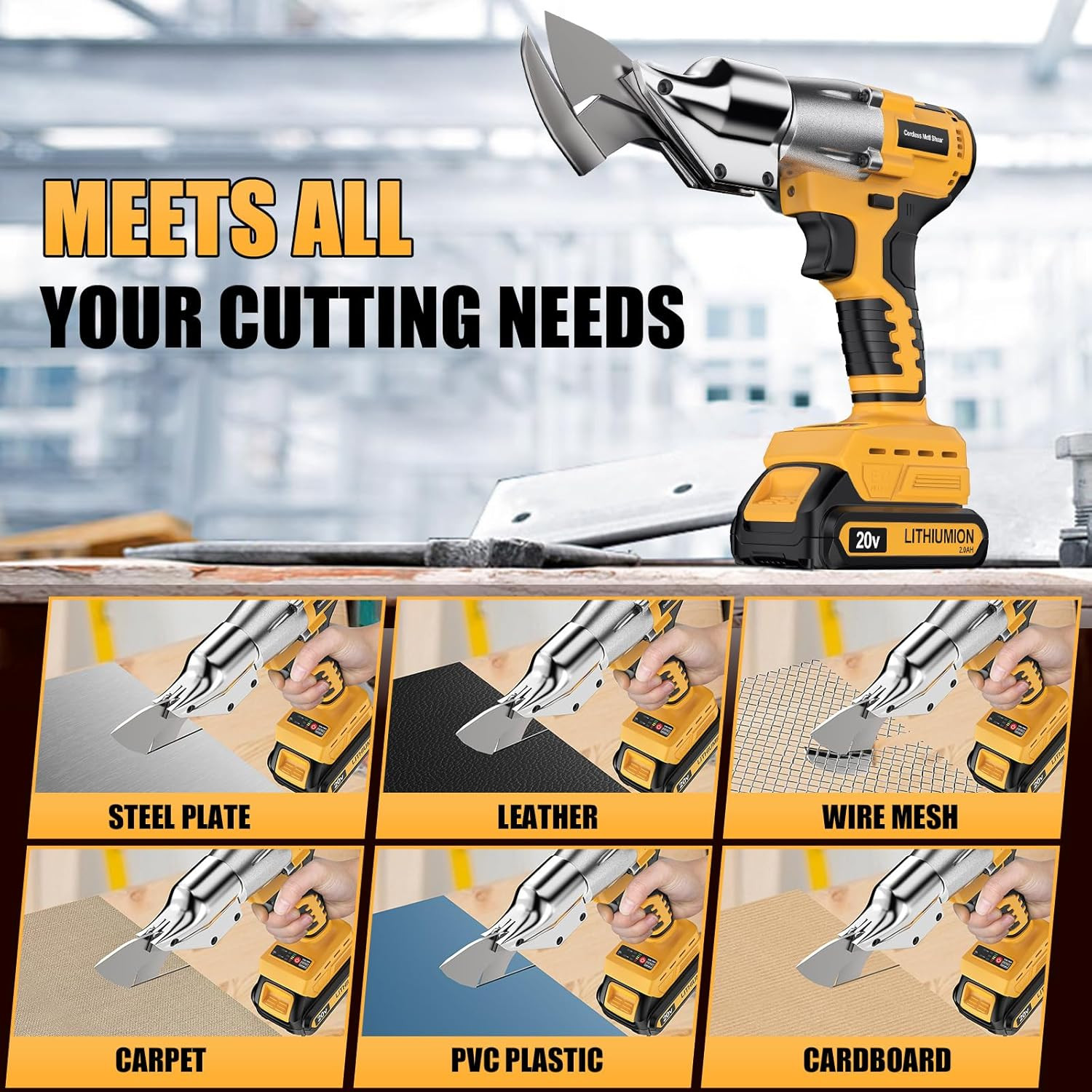Cordless Sheet Metal Cutter Brushless for De-Walt 20V Max Battery(Tool Only), Me