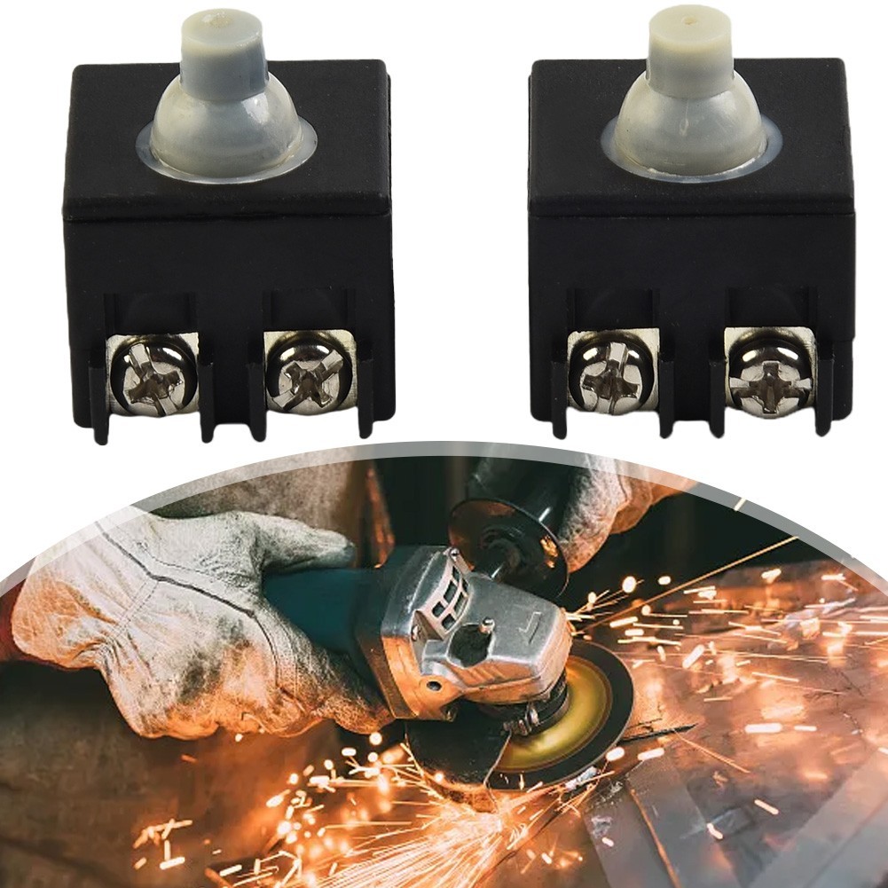 Switch Angle Grinder Parts Plastic & Metal Push Button 250 (V) 2pcs 6 (A)