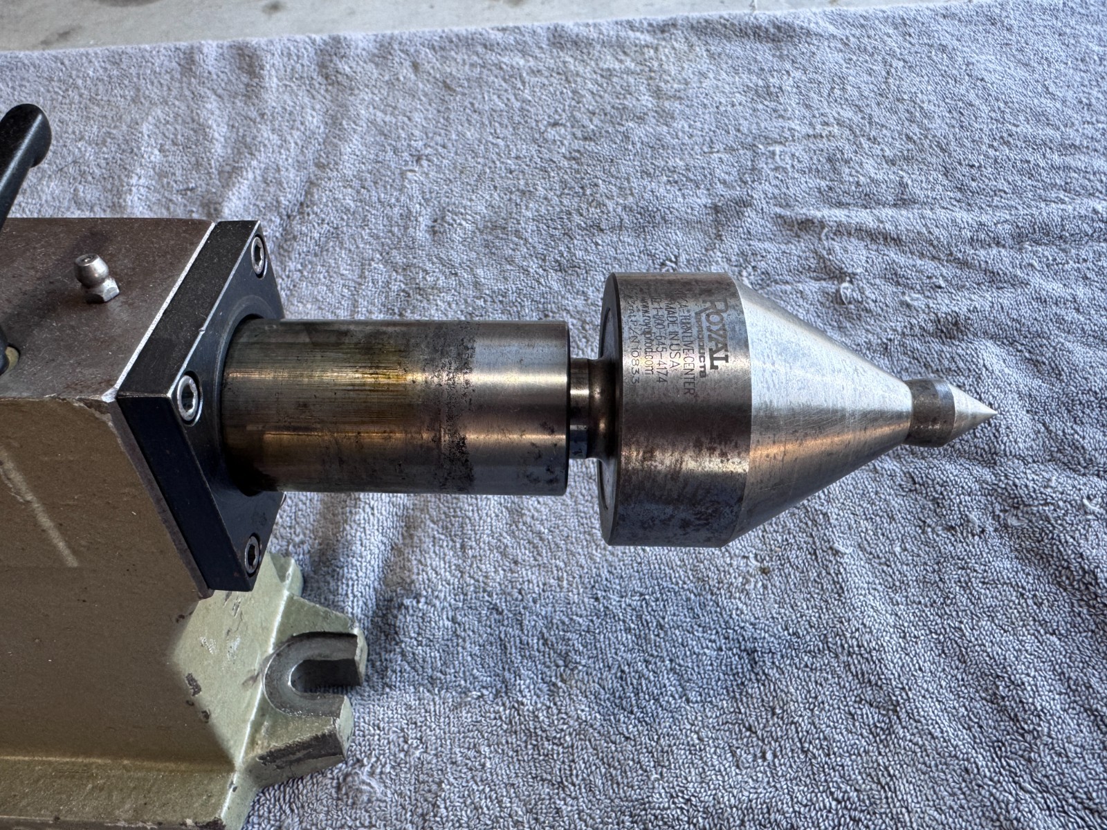 Haas HTS6 Manual Tailstock with Royal Versa-Turn Live Center #3 Morse Taper