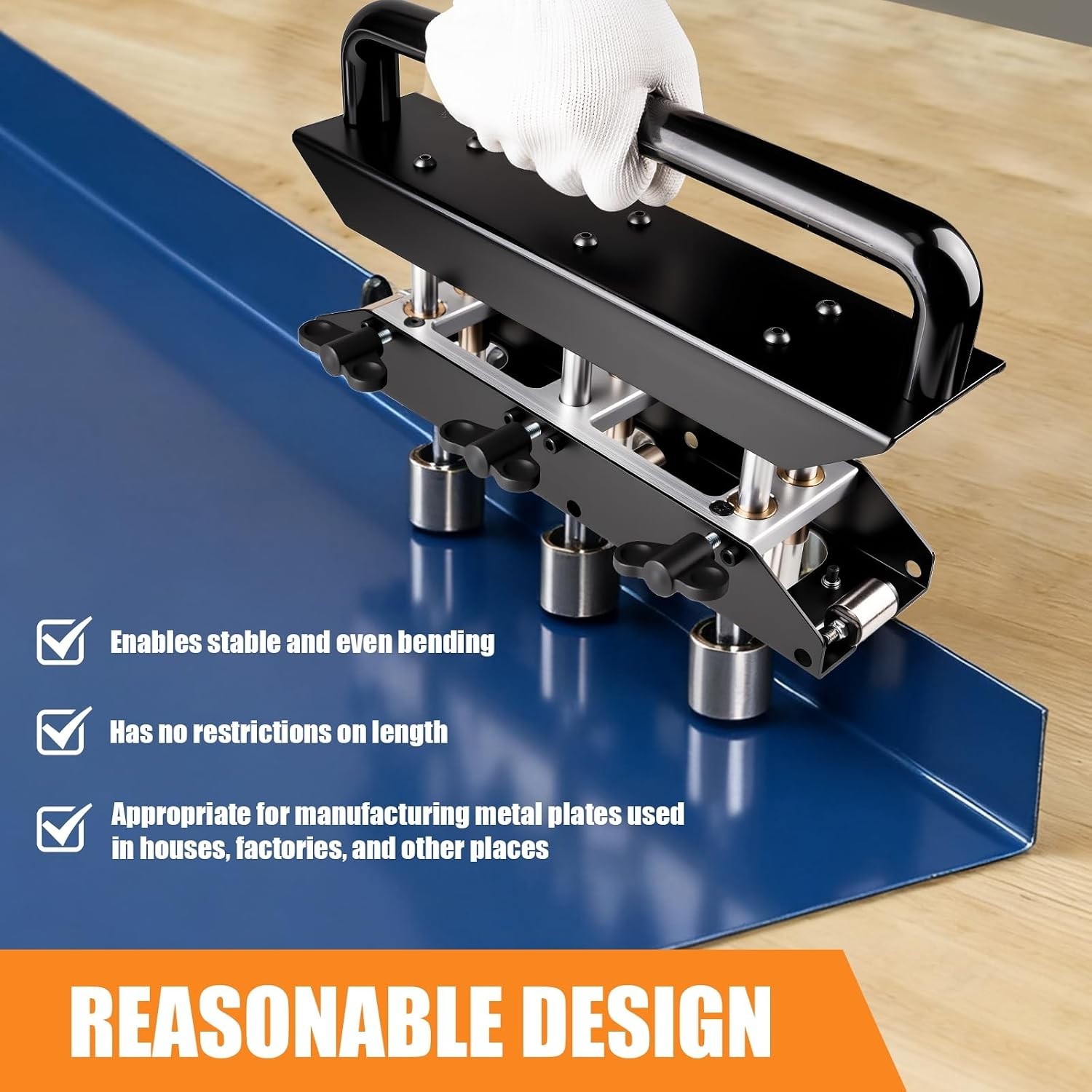 Durable Steel Sheet Metal Bender for Roofers | 0-90° Bending, 5/8″-4″ Widths