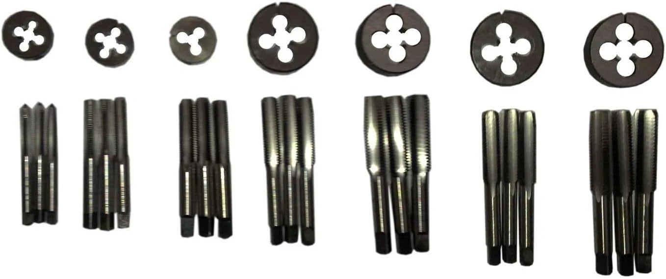 ME -TAP DIE SET 7 SIZE 3/16″ to 3/8″ – 32 & 40 TPI CARBON STEEL ME