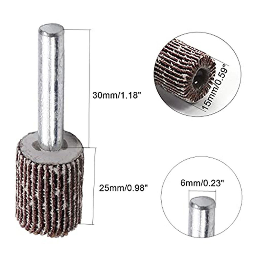 Long lasting 15mm Flap Wheels for Grinding and Finishing 80 Grits Pack of 5