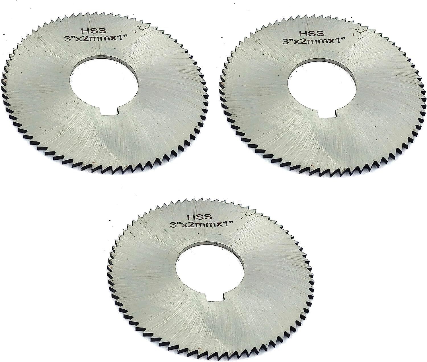 Pack of 3 Pcs Slitting Saw Cutting HSS M2 Blades- Keyway Hole