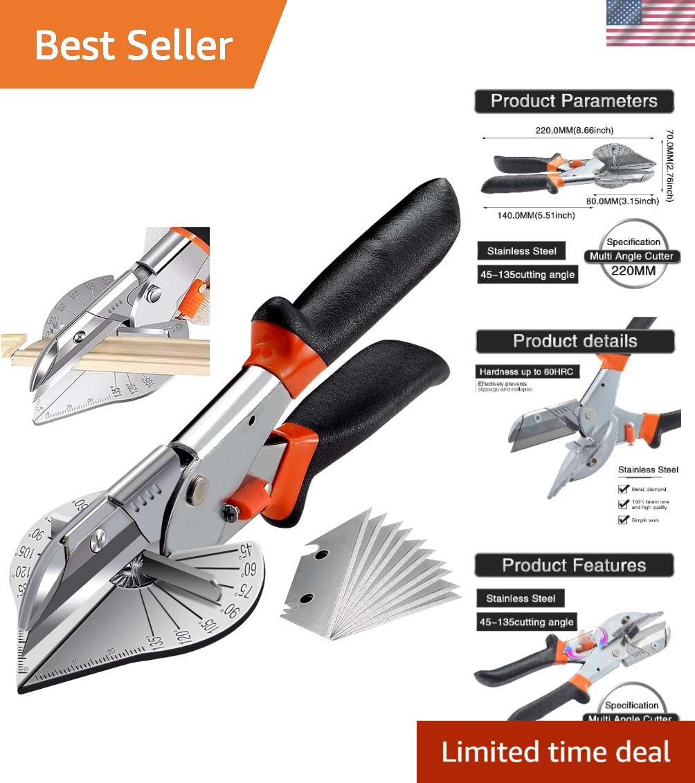 Classic Polished Miter Shear Cutter – Ambidextrous Design for Versatile Use