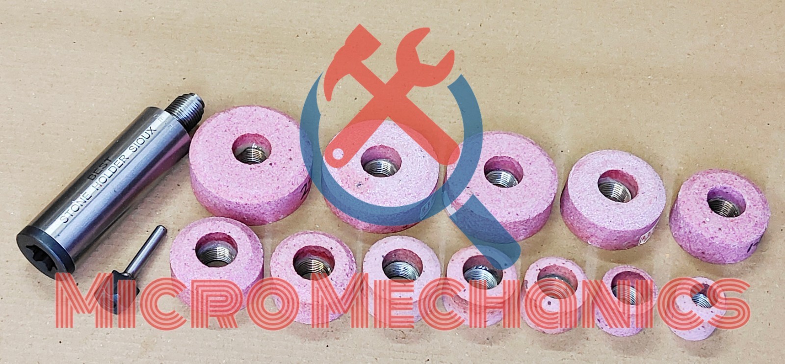 Valve Seat Pink Grinding Wheels Set 12 Pcs Sioux Stone Holder Star Drive 11/16″