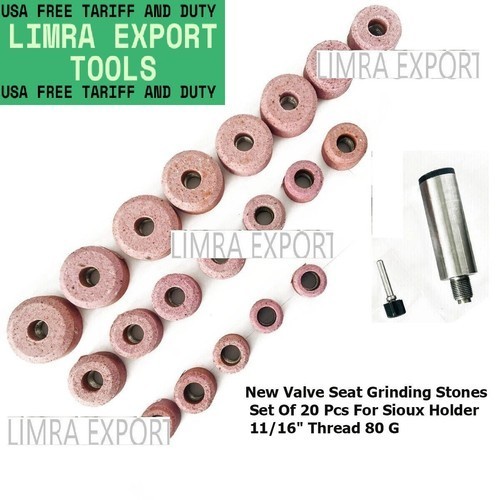 Valve Seat Pink Grinding Wheels Set 20 Pcs Sioux Stone Holder Star Drive 11/16″