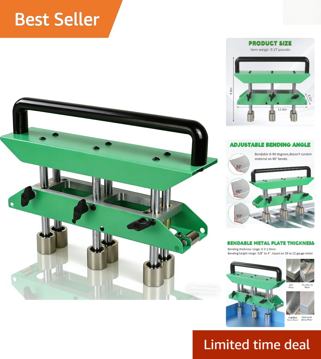Versatile Steel Edge Roller Bender with Dual-Scale Gauge and Brass Connections
