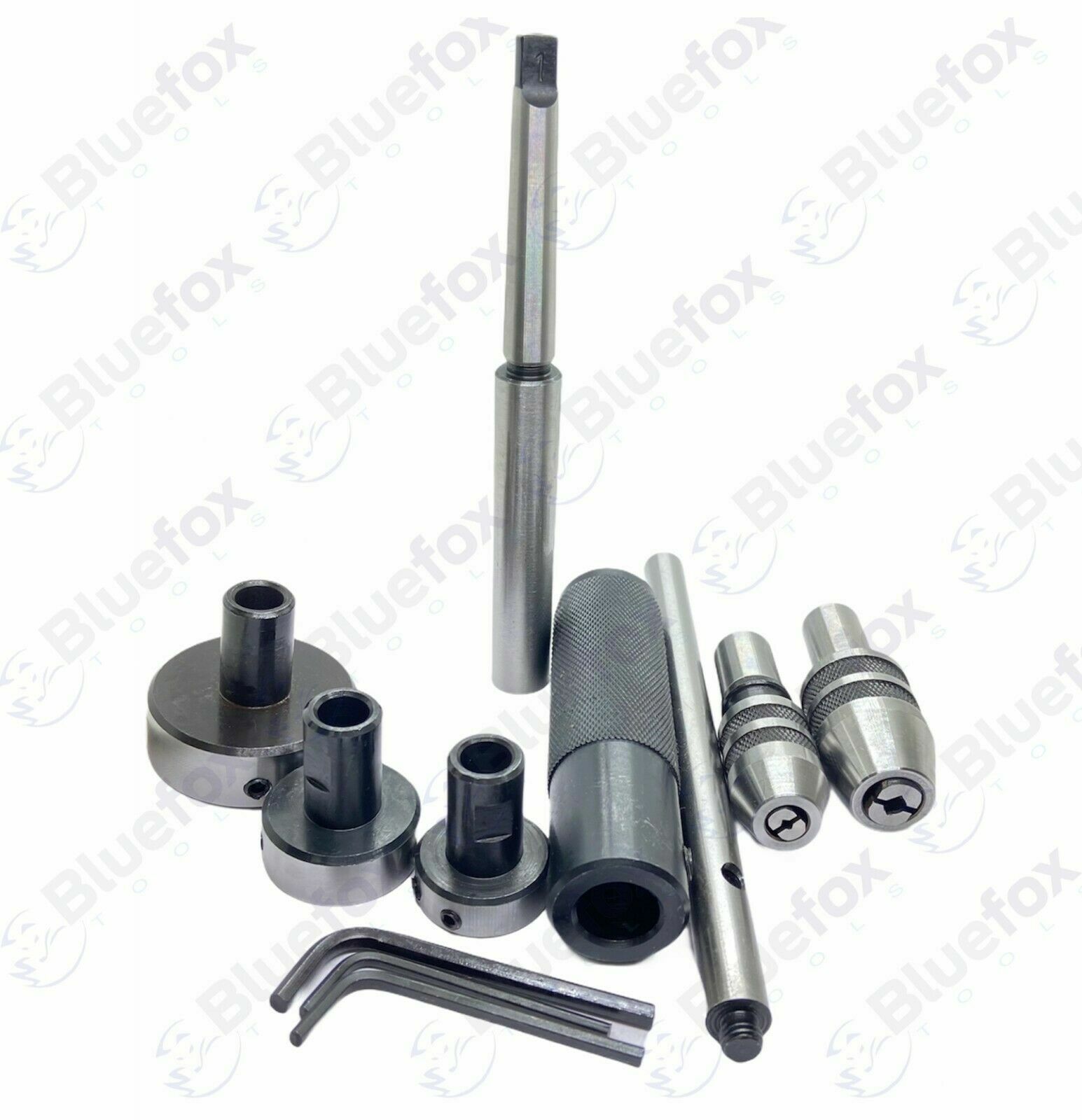 Lathe Tailstock Tap & Die Holder Kit MT1 Shank Threading Tapping Set Wooden Box