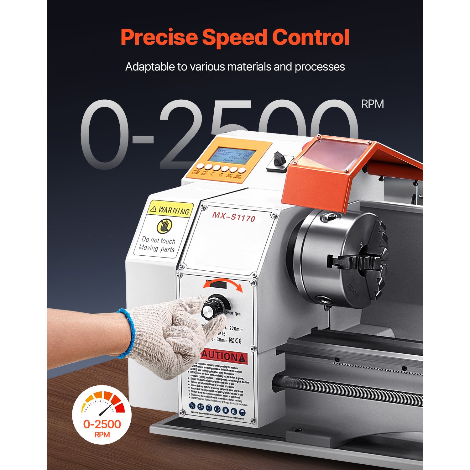 Uimoso Precision Bench Metal Lathe 8.7 x 39 in with Automatic Feed