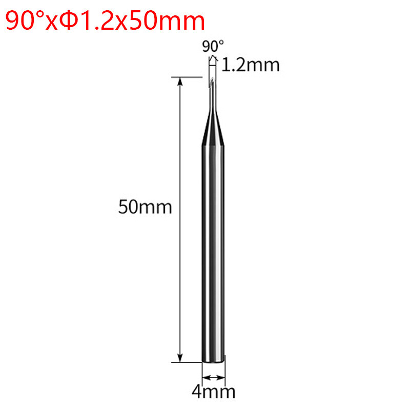 Solid Carbide 60/90/120° Chamfer End Mill 3-Flute Aluminum Milling Cutter Router