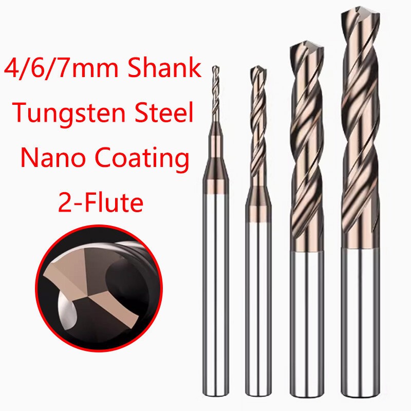 2-Flute Carbide Extended Drill Bit 0.5mm-7mm Twist Drill Bit for Stainless Steel