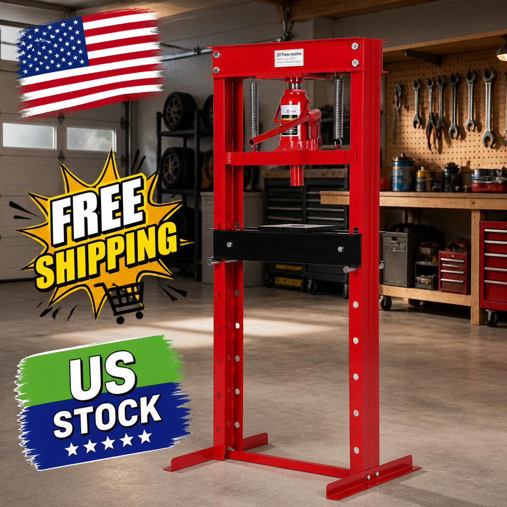 Hydraulic Press 20 Ton Hydraulic Shop Press H-Frame Garage Floor Adjustable Shop
