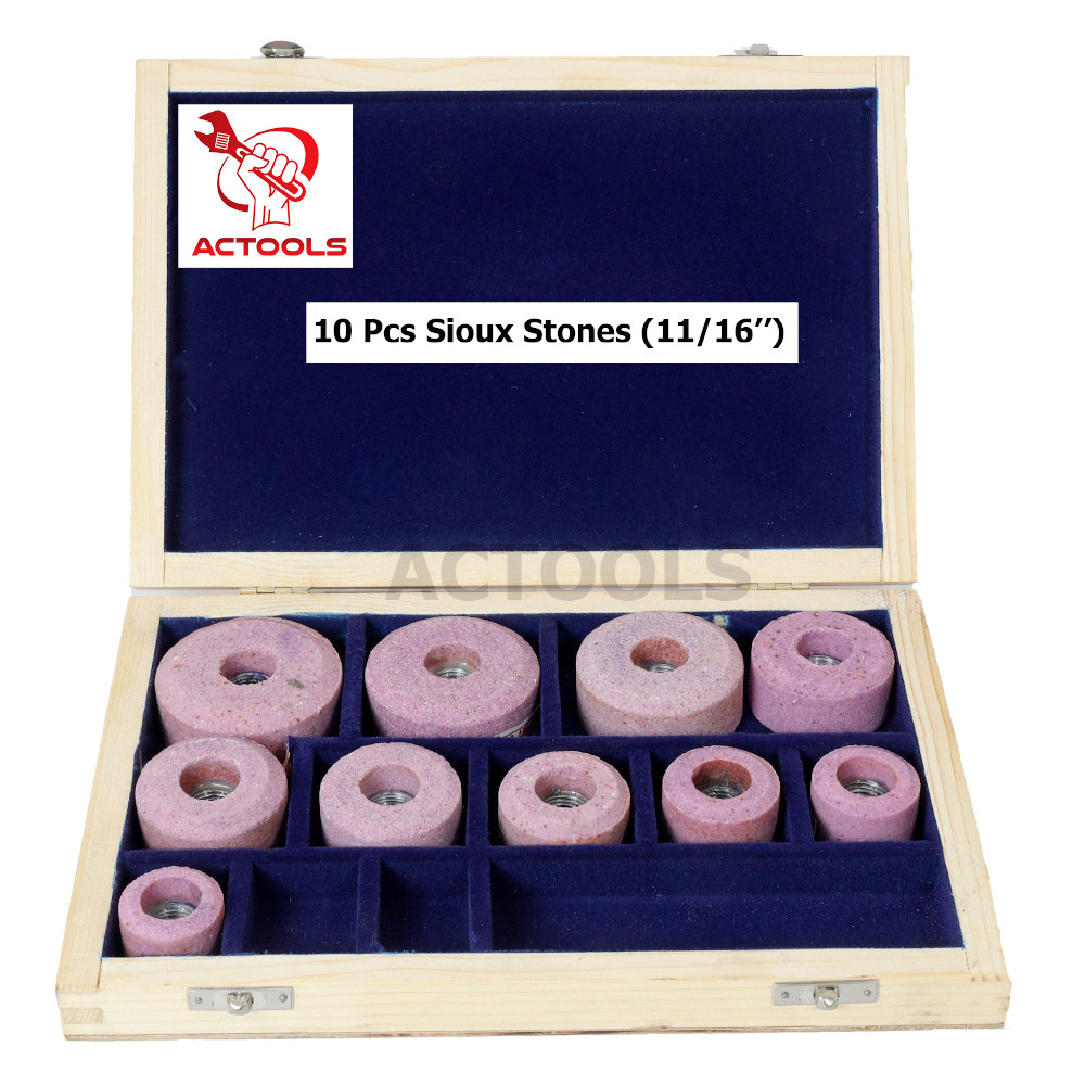 Sioux Valve Seat Pink Grinding Wheels Set 10 Pcs Stone Holder Star Drive 11/16”