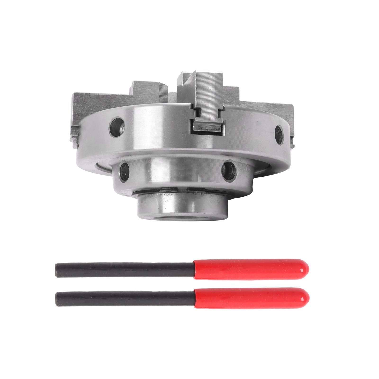 4″ Hardened Steel 4 Jaw Lathe Chuck Set 1×8 TPI Self Centering Chuck