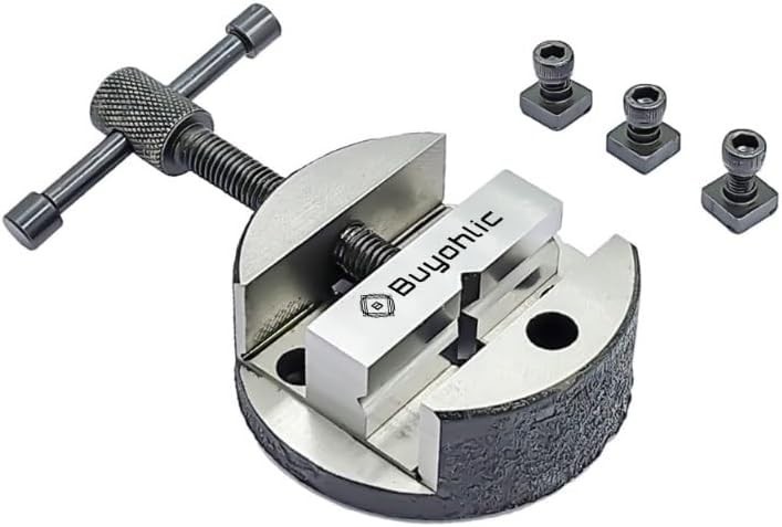 ADI Round Vise Vice for 3″ & 4″ Rotary Table + 3 Fixing Tee Nut-Milling Tool