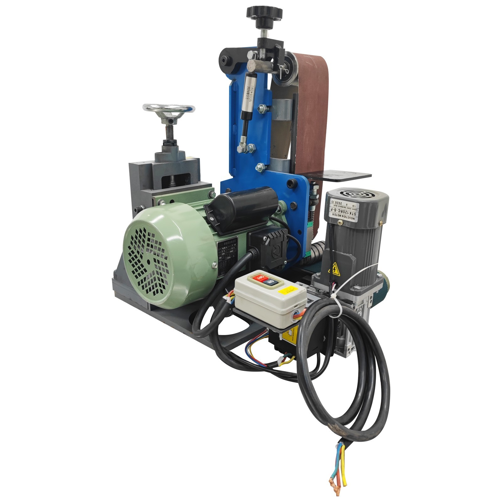 220V Single Head Belt Sander Polishing Machine for Metal Surface Deburring etc.
